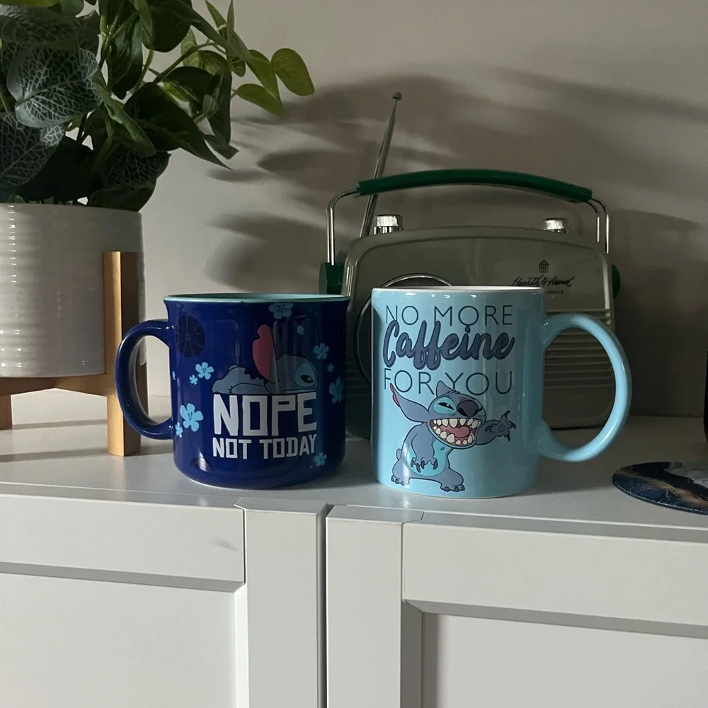Stitch Themed Blue and Navy Mugs Set - Picture 2 of 5